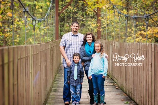 Randy Yeats Photography: December Mini, Parents and two kids on bridge